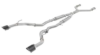 afe takeda 2.5in 304 ss cat-back exhaust system w/ carbon fiber tips 16-18 infiniti q50 v6-3.0l (tt) 49-36132nm-c - image