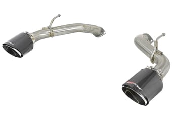 afe power takeda 2.5in 304 ss axle-back exhaust w/ carbon fiber tips 17+ infiniti q60 v6-3.0l (tt) 49-36133nm-c - image