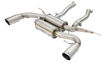 afe machforce xp 2.5in axle back stainless exhaust w/ polished tips 07-13 bmw 335i 3.0l l6 (e90/92) 49-36327-p - image