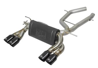 afe mach force-xp 2-1/2in ss axle back exhaust w/black tips 15+ bmw m3/m4 (f80/f82) l6 3.0l (tt) s55 49-36338-b - image