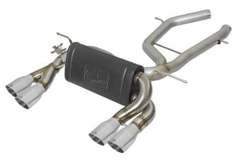 afe mach force-xp 2-1/2in ss axle back exhaust w/polished tips 15+ bmw m3/m4 (f80/f82) l6 3.0l (tt) 49-36338-p - image
