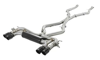 afe mach force-xp 3.5in. 304 ss c/b exhaust system 15-18 bmw x5 m (f85) v8-4.4l (tt) - black tip 49-36341-b - image