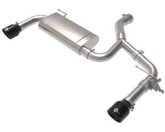 afe machforce xp exhausts axle-back 15-21 bmw x1 2.0l (t) (ss w/black tips) 49-36349-b - image