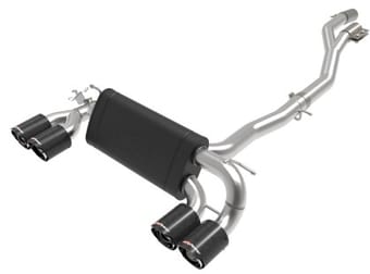 afe machforce xp exhausts cat-back ss 19-21 bmw m2 competition l6-3.0l w/carbon fiber tips 49-36350-c - image