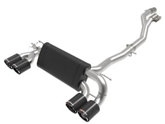 afe machforce xp exhausts cat-back ss 19-21 bmw m2 competition l6-3.0l w/carbon tips 49-36351-c - image