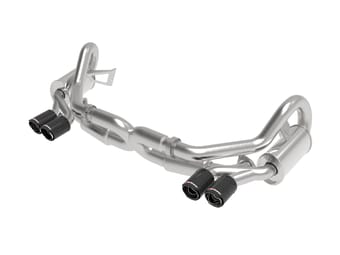 afe power elite ss-304 carbon tip dual cat back exhaust 12-16 porsche 911 c2s (991) h6-3.8l 49-36406-c - image
