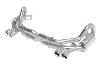 afe machforce xp 12-16 porsche 911 carrera h6-3.8l ss-304 cat-back exhaust w/ polished quad tips 49-36406-1p - image