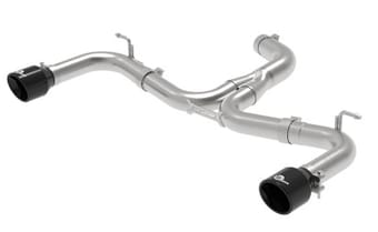 afe mach force-xp 3in to 2-1/2in stainless steel axle-back black exhaust - 15-17 volkswagen gti 49-36417-b - image