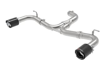 afe mach force-xp 3in to 2-1/2in stainless steel axle-back exhaust carbon - 15-17 volkswagen gti 49-36417-c - image