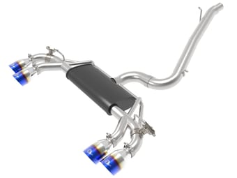 afe power mach force-xp 15-19 volkswagen golf r l4-2.0l(t) 304 ss cat-back exhaust system blue tips 49-36430-l - image