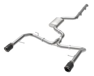 afe 19-21 vw jetta gli (mkvii) l4-2.0l (t) mach force-xp 304 ss cat-back exhaust system carbon tips 49-36432-c - image