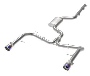 afe 19-21 vw jetta gli (mkvii) l4-2.0l (t) mach force-xp 304 ss cat-back exhaust system blue tips 49-36432-l - image