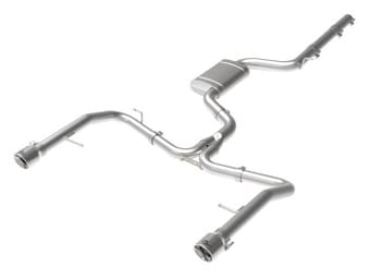 afe 19-21 vw jetta gli (mkvii) l4-2.0l (t) mach force-xp 304 ss cat-back exhaust system polished tip 49-36432-p - image