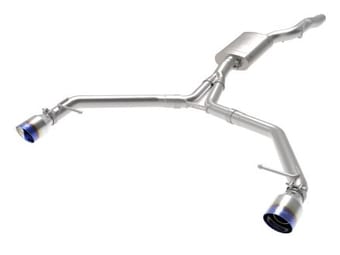 afe mach force-xp 13-16 audi allroad l4 ss axle-back exhaust w/ blue flame tips 49-36437-l - image
