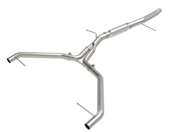 afe 20-21 audi a4 l4-2.0l (t) mach force-xp 3in to 2-1/2in 304 ss axle-back exhaust system 49-36445 - image