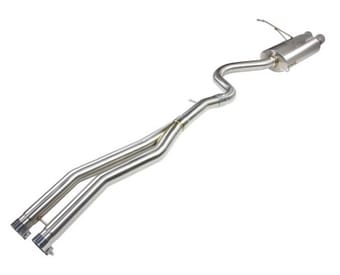 afe 20-21 audi a4 l4-2.0l (t) mach force-xp 3in to 2-1/2in stainless steel cat-back exhaust system 49-36446 - image