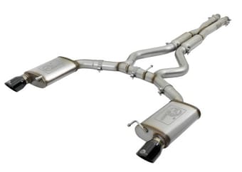afe 20-22 audi rs6 avant v8 4l (tt) mach force-xp 3in to 2.5in 304 ss cat-back exhaust w/ black tip 49-36448-b - image