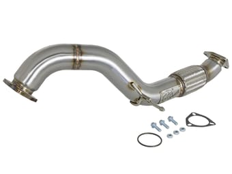 afe twisted steel 3in rear down-pipe/mid pipe 17-21 honda civic type r i4 2.0l (t) 49-36617 - image