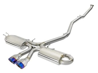 afe takeda 3in 304 ss cat-back exhaust system w/ blue tips 2017 honda civic si i4 1.5l (t) 49-36618-l - image