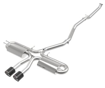 afe takeda 3in 304 ss cat-back exhaust system w/ carbon tips 2017+ honda civic si (4dr) i4 1.5l (t) 49-36621-1c - image
