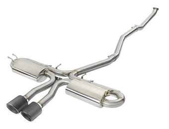 afe takeda 3in 304 ss cat-back exhaust system w/carbon fiber tips 17+ honda civic si (4dr) i4 1.5l 49-36621-c - image