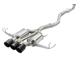 afe takeda 3in 304 ss cat-back exhaust w/ tri-black tips 17-18 honda civic type r l4 2.0l (t) 49-36623-b - image