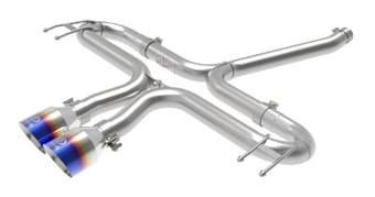 afe takeda 2-1/2in 304 ss axle-back exhaust w/blue flame tips 17-20 honda civic sport l4-1.5l (t) 49-36625-l - image