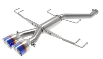 afe takeda 2.5in 304ss axle-back exhaust system 17-19 honda civic type r l4-2.0l (t) - bl flame tip 49-36626-l - image