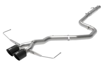 afe takeda exhaust cat-back 19-20 hyundai veloster 304ss black dual tips exhaust 49-37011-b - image