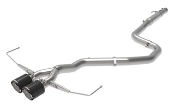afe takeda exhaust cat-back 19-20 hyundai veloster 304ss carbon fiber dual tips exhaust 49-37011-c - image
