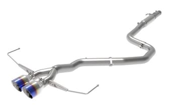 afe takeda exhaust cat-back 19-20 hyundai veloster 304ss blue flame dual tips exhaust 49-37011-l - image