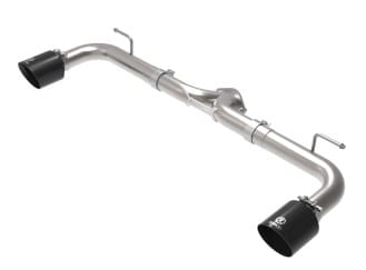afe takeda 2-1/2in 304 ss axle-back exhaust w/ black tip 14-18 mazda 3 l4 2.0l/2.5l 49-37014-b - image