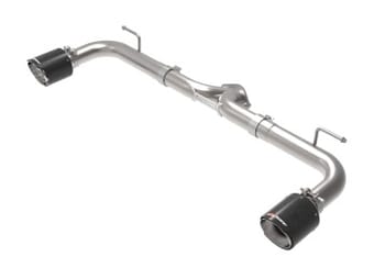 afe takeda 2-1/2in 304 ss axle-back exhaust w/ carbon fiber tips 14-18 mazda 3 l4 2.0l/2.5l 49-37014-c - image