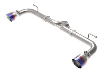 afe takeda 2-1/2in 304 ss axle-back exhaust w/ blue flame tips 14-18 mazda 3 l4 2.0l/2.5l 49-37014-l - image