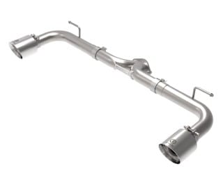 afe takeda 2-1/2in 304 ss axle-back exhaust w/ polished tips 14-18 mazda 3 l4 2.0l/2.5l 49-37014-p - image
