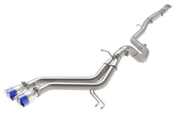 afe takeda 2-1/2in to 3in ss-304 cat-back exhaust w/ blue flame tips 13-17 hyundai veloster l4-1.6l 49-37018-l - image