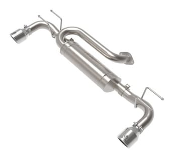 afe 19-22 mazda 3 l4 2.5l takeda 3in to 2-1/2in 304 stainless steel axle-back exhaust w/polished tip 49-37023-p - image