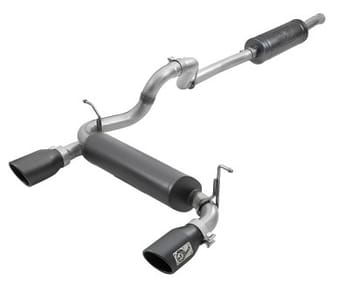 afe rebel series 2.5in 304 ss cat-back exhaust w/ black tips 2018+ jeep wrangler (jl) v6 3.6l 49-38066-b - image