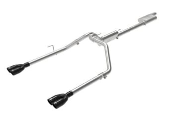 afe vulcan series 3in-2-1/2in 304 ss cat-back 2020 jeep gladiator (jt) v6-3.6l w/ black tips 49-38084-b - image