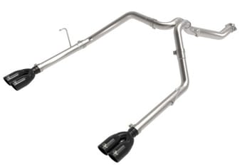 afe vulcan series 3in 304ss dpf-back 21 jeep gladiator v6-3.0l (td) dual black tip 49-38095-b - image