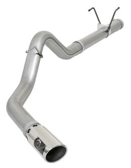 afe large bore hd 4in 409-ss dpf-back exhaust w/polished tip 07.5-12 dodge diesel trucks l6-6.7l(td) 49-42006-p - image