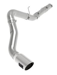 afe large bore hd 5in 409-ss dpf-back exhaust w/pol tip 19-20 ram diesel trucks l6-6.7l (td) 49-42078-p - image