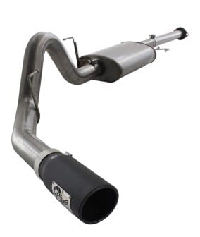 afe machforce xp exhausts cat-back ss 409 exh wrinkle black cb ford f-150 11-12 v6-3.5l (tt) 49-43038-b - image