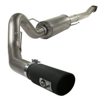 afe machforce xp exhaust cat-back ss-409 4in black tip 11-12 ford f-150 ecoboost v6-3.5l (tt) 49-43041-b - image