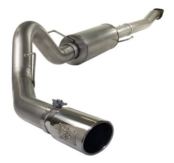 afe machforce xp exhaust cat-back ss-409 4in polished tip 11-12 ford f-150 ecoboost v6-3.5l (tt) 49-43041-p - image