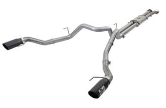 afe machforce xp 3in 409-ss exhaust cat-back 2017 ford f-150 raptor v6-3.5l (tt) w/ black tip 49-43045-b - image