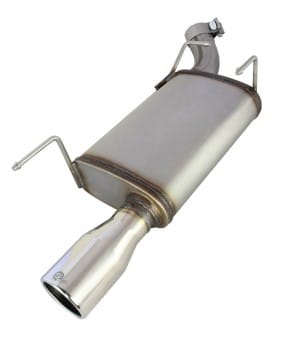 afe axle-back exhaust 2.5in 409ss w/polished tip 05-09 ford mustang v6 4.0l 49-43048 - image