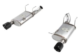afe machforce xp exhaust 11-14 ford mustang gt v8-5.0l 3in. stainless steel axle-back w/black tips 49-43052-b - image