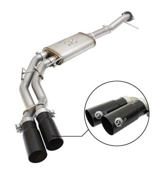 afe rebel exhausts 3in ss cat-back 09-14 ford f-150 4.6/5.0/5.4l w/ black tips 49-43080-b - image