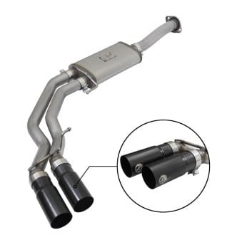 afe rebel exhausts 3in ss cat-back 15-16 ford f-150 ecoboost v6 2.7/3.5l v8 5.0l w/ black tips 49-43081-b - image